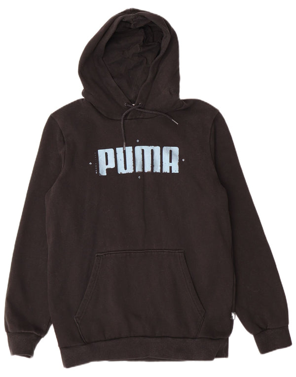 Pulover cu capota cu grafic Puma pentru femei UK 10 mic bumbac negru