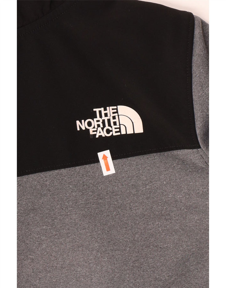 The NORTH FACE Pulover cu glugă cu fermoar și gât pentru băieți 14-15 ani XL, gri, bloc de culoare