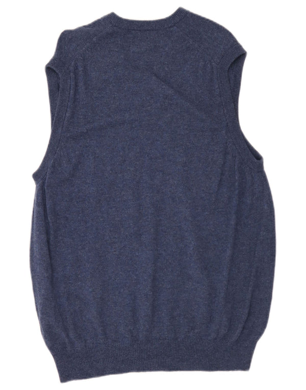 Marks & Spencer Vest pentru bărbați Tank Top Medium Bleumarin Lână de miel