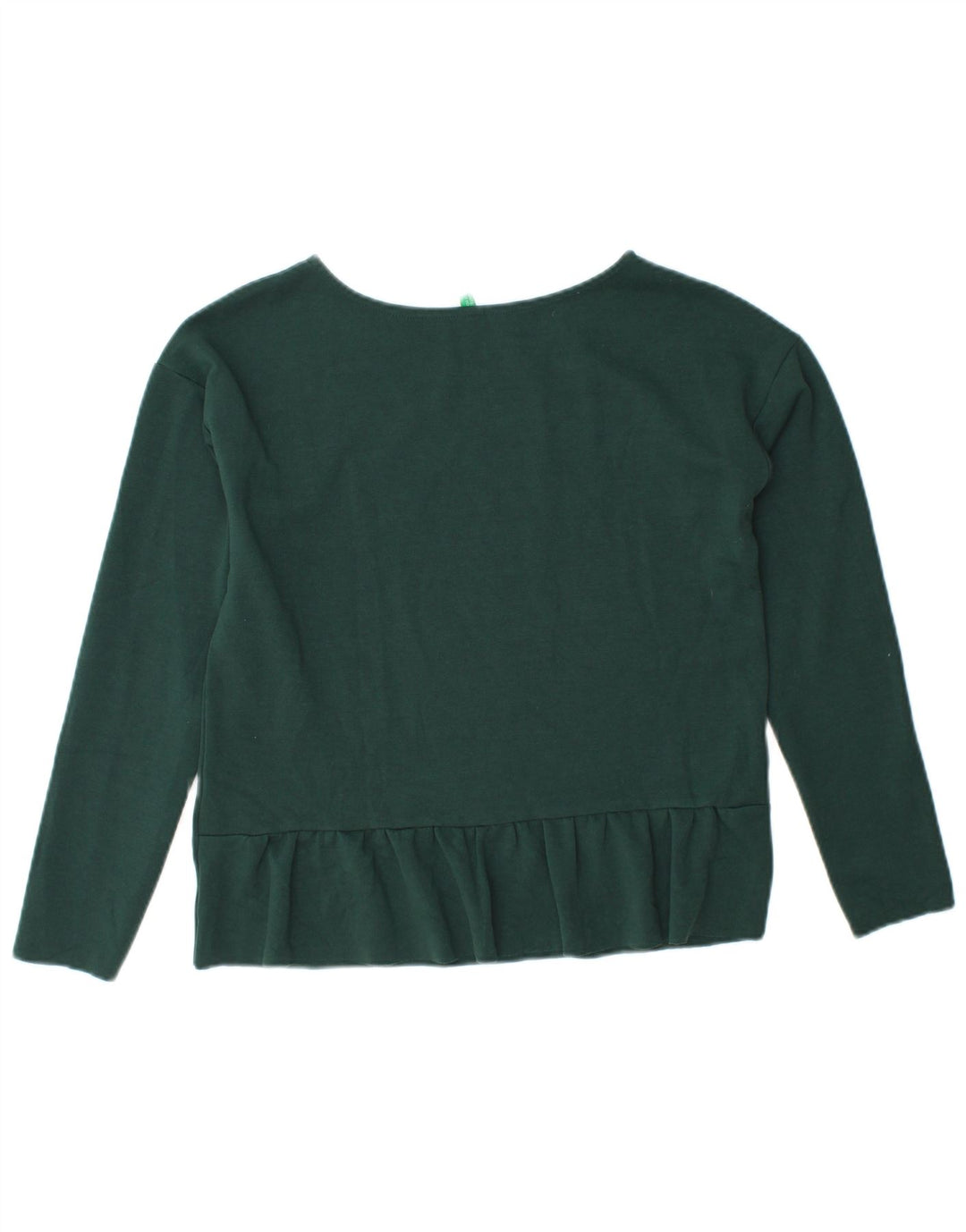 BENETTON Crop Top pentru femei cu mânecă lungă UK 12 Medium Green