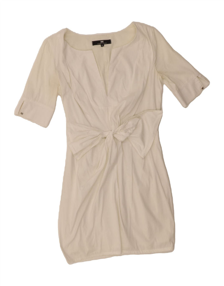 ELISABETTA FRANCHI Womens Sheath Dress IT 42 Medium Off White Vintage Elisabetta Franchi and Second-Hand Elisabetta Franchi from Messina Hembry 
