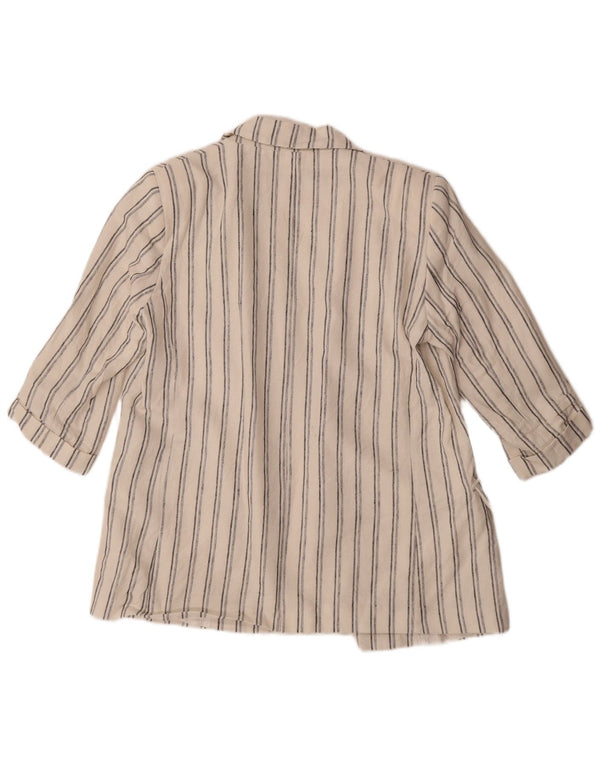 Jachetă pentru femei Zara cu mâneci 3/4 deschise, UK 16, mare, cu dungi albe, acetat