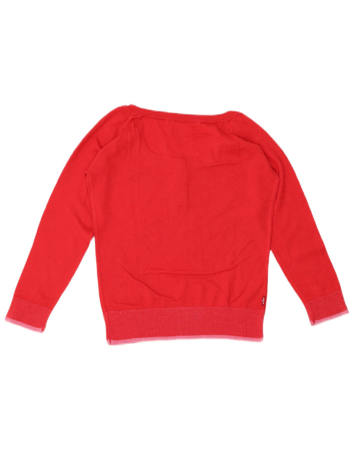 Pulover pentru femei LEVI'S Crop Button Gâtul Pulover UK 10 Small Red Bumbac