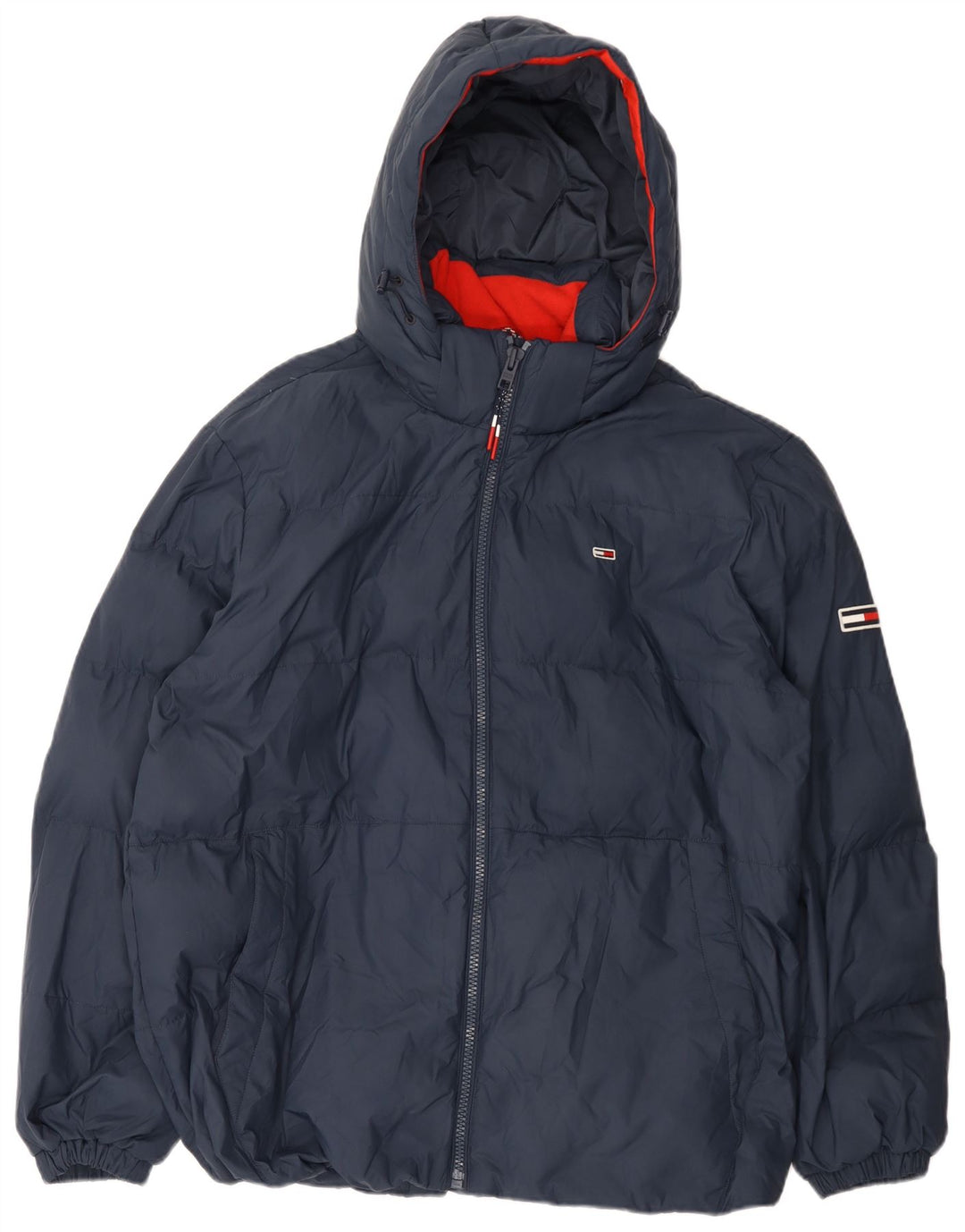 Jachetă căptușită cu glugă pentru bărbați Tommy Hilfiger UK 46 2XL Poliester bleumarin