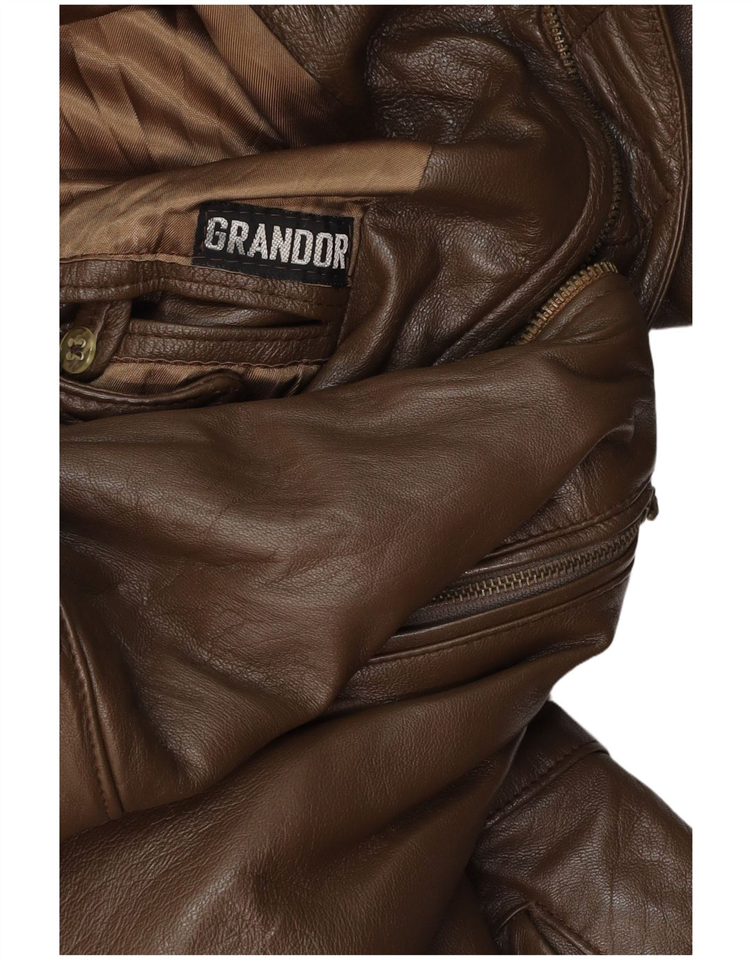 Palton din piele pentru bărbați VINTAGE UK 38 maro mediu