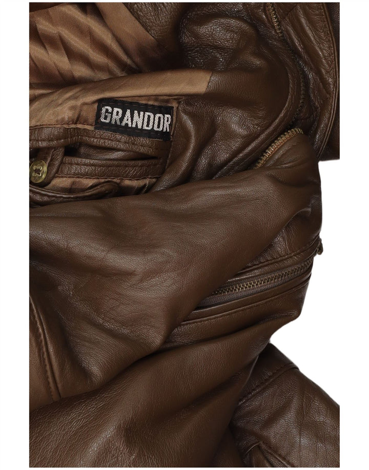 Palton din piele pentru bărbați VINTAGE UK 38 maro mediu