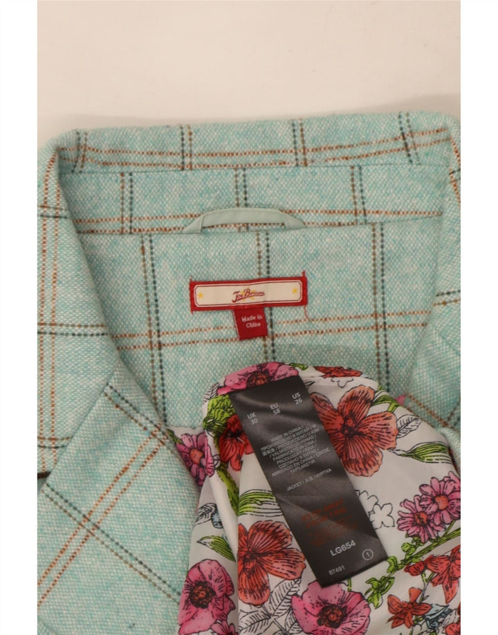 Sacou blazer pentru femei Joe Browns cu 3 nasturi UK 30 7XL Turcoaz Check