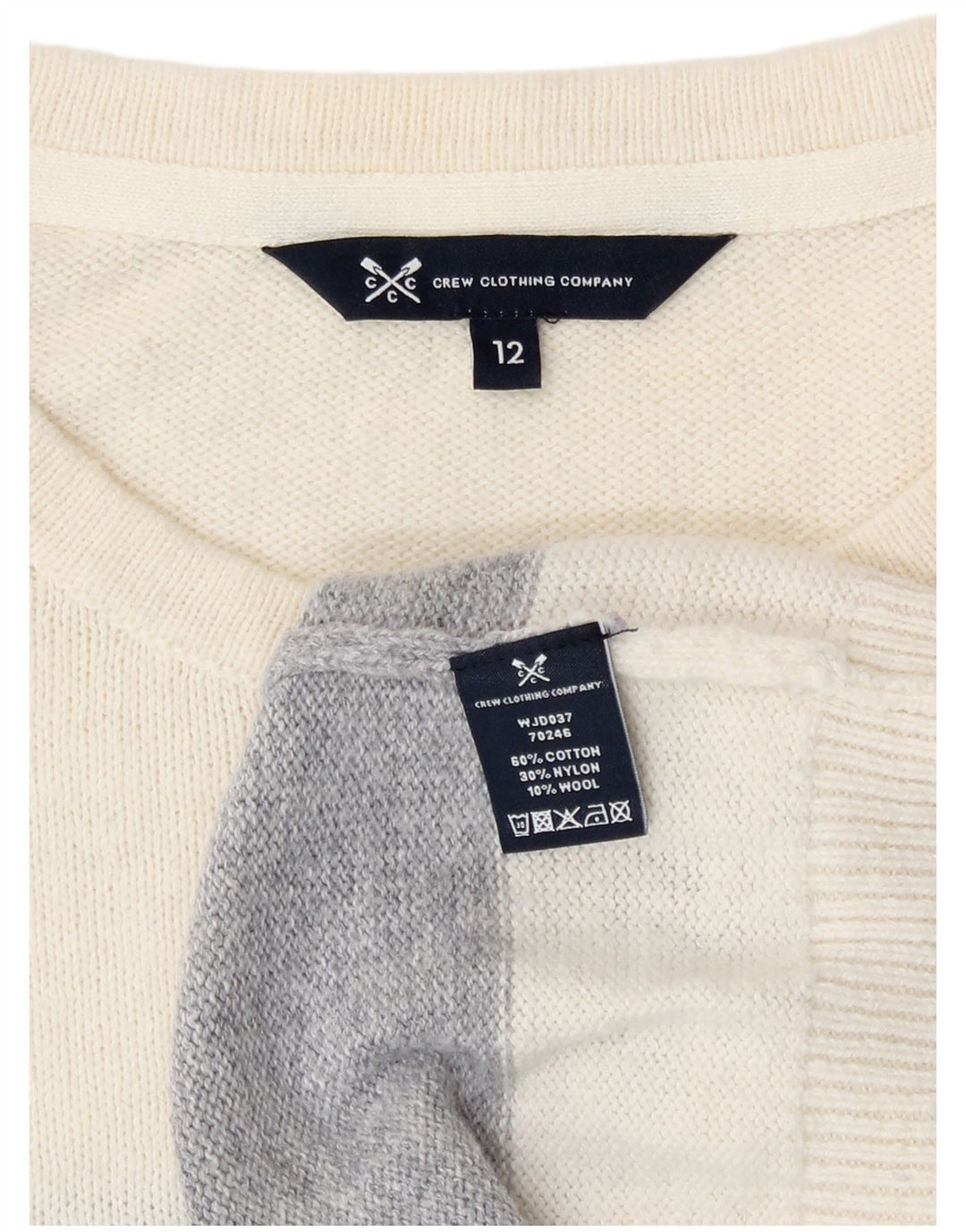 Crew Clothing Pulover pentru damă cu decolteu rotund UK 12 Medium Off White