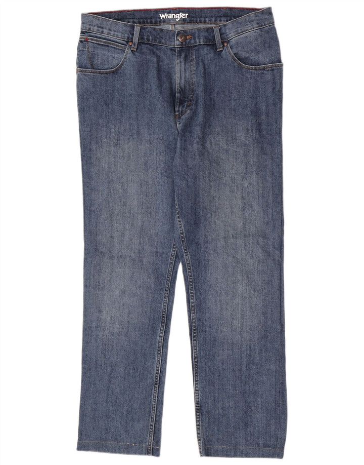 Blugi drepti pentru bărbați Wrangler W36 L29 Bumbac albastru
