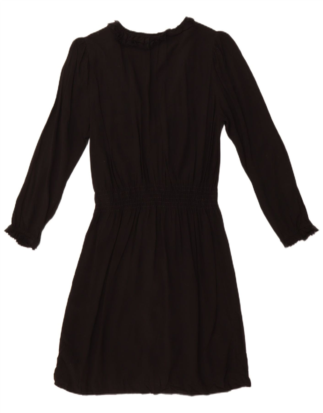 Rochie A-Line cu mânecă lungă cu volane în față pentru femei ZARA UK 12 Medium Black
