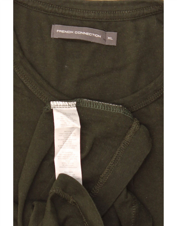 FRENCH CONNECTION Tricou pentru bărbați Top XL Kaki Bumbac