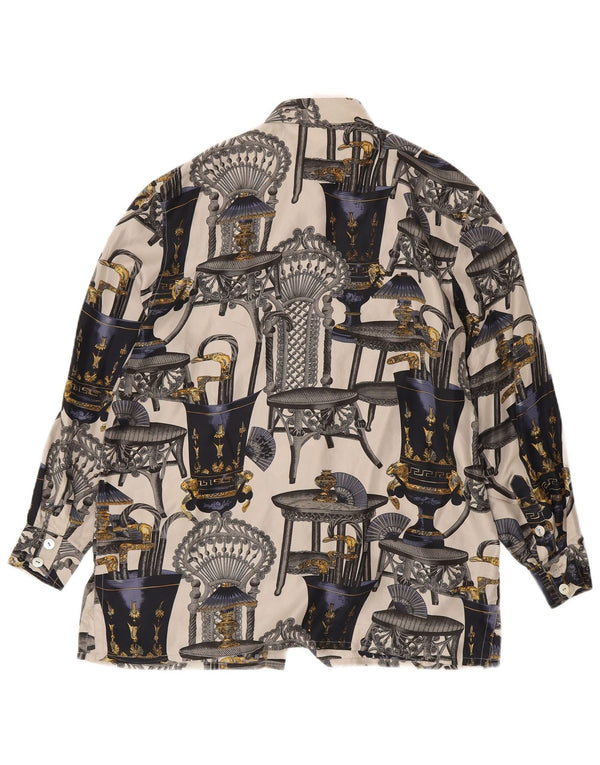 Bluză cămașă cu model abstract Nadine H pentru femei UK 14 mare, multicoloră