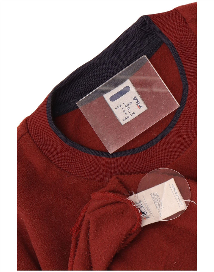 Pulover pentru bărbați Fila Graphic Fleece Poliester Maroon