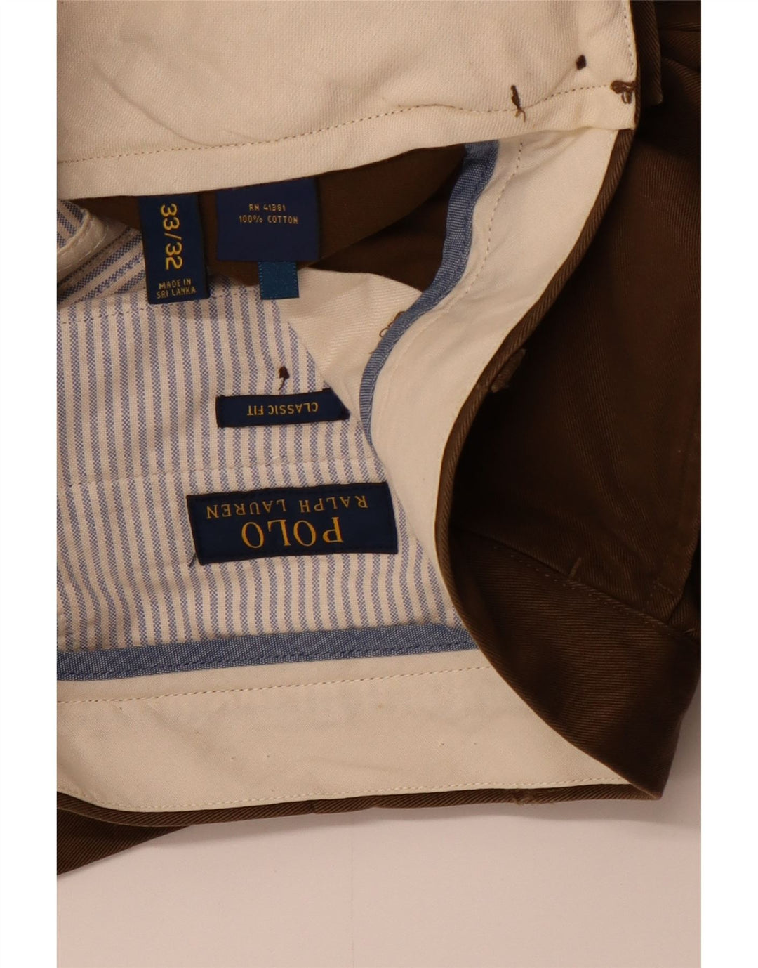 Pantaloni chino drepți POLO RALPH LAUREN pentru bărbați, L33 L32, maro