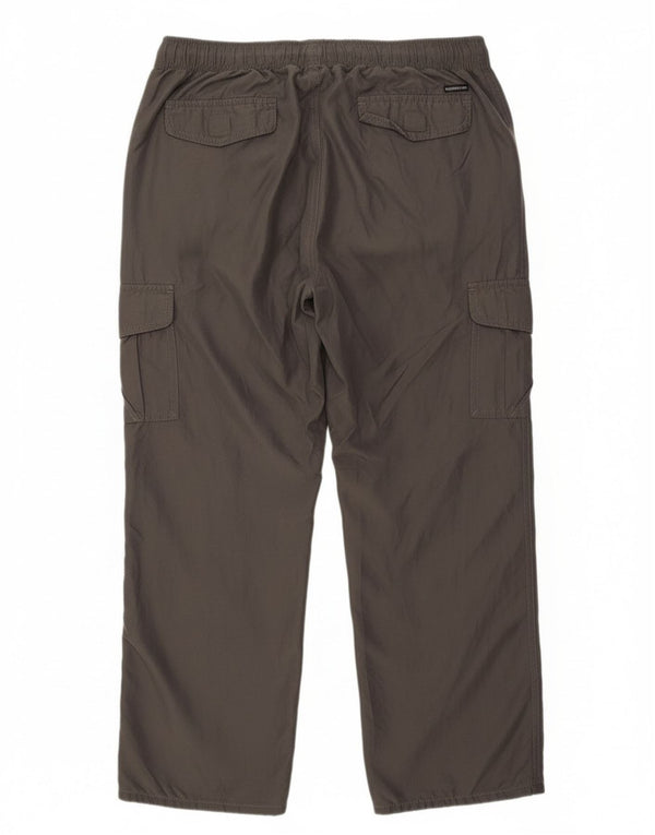Pantaloni cargo drepti pentru femei Quiksilver UK 16/18 Large W32 L26 gri