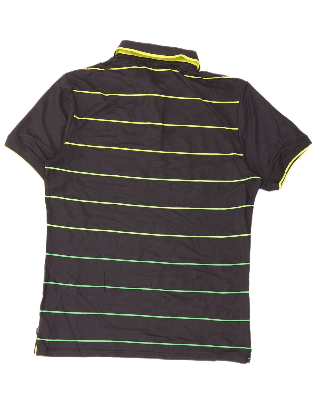 Cămașă polo de golf Calvin Klein pentru bărbați, poliester cu dungi negre medii