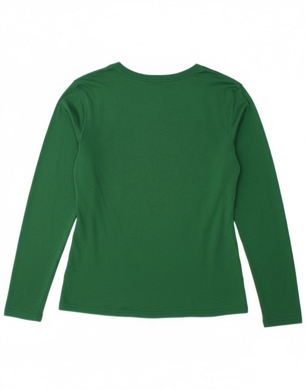 Nike Dri Fit Top cu mânecă lungă pentru femei UK 14 Poliester verde mediu