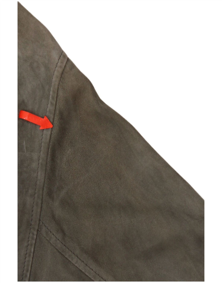 Jachetă vintage pentru femei de piele intoarsa UK 20 2XL din piele gri