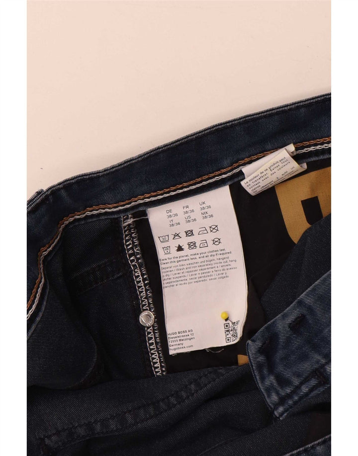 Blugi slim pentru bărbați Hugo Boss W38 L36 bumbac bleumarin