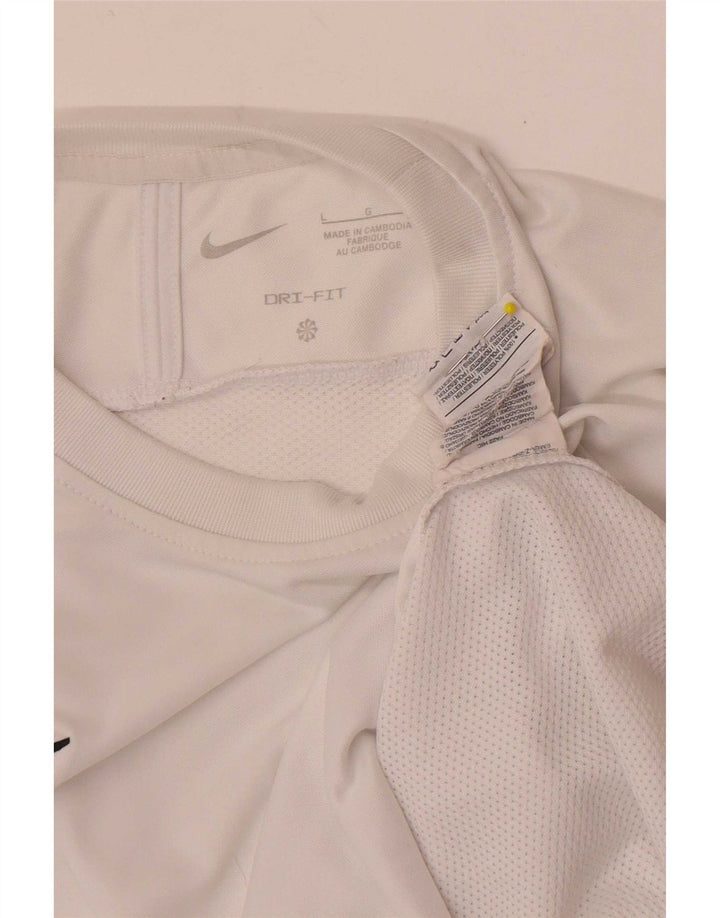 Tricou pentru bărbați Nike Dri Fit Top mare, alb, poliester color bloc