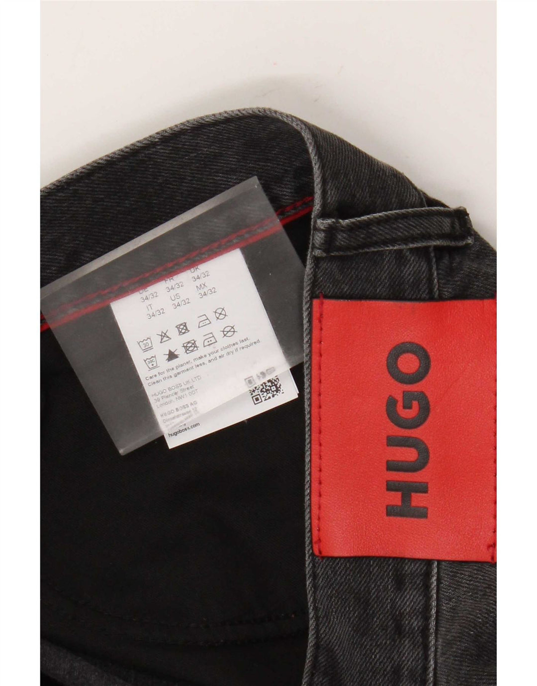 Hugo Boss Blugi Distressed drepte pentru bărbați W34 L27 bumbac gri