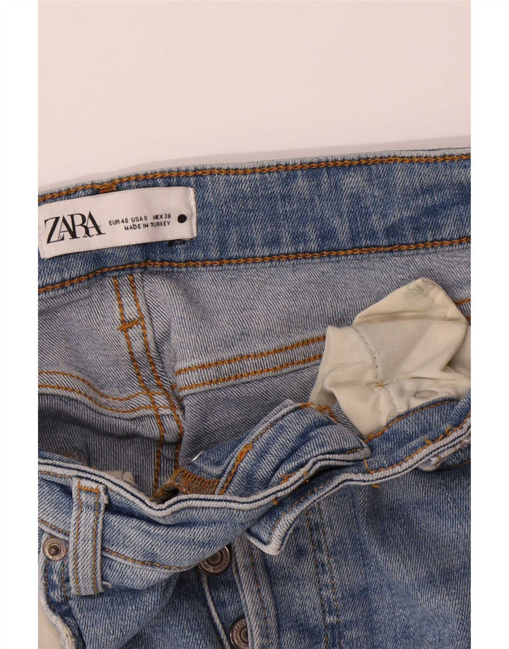 Blugi drepti pentru femei Zara EU 40 Medium W30 L26 Albastru