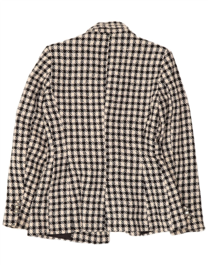Jachetă Blazer pentru femei Zara, cu două piepturi, UK 6 XS, poliester vichy negru