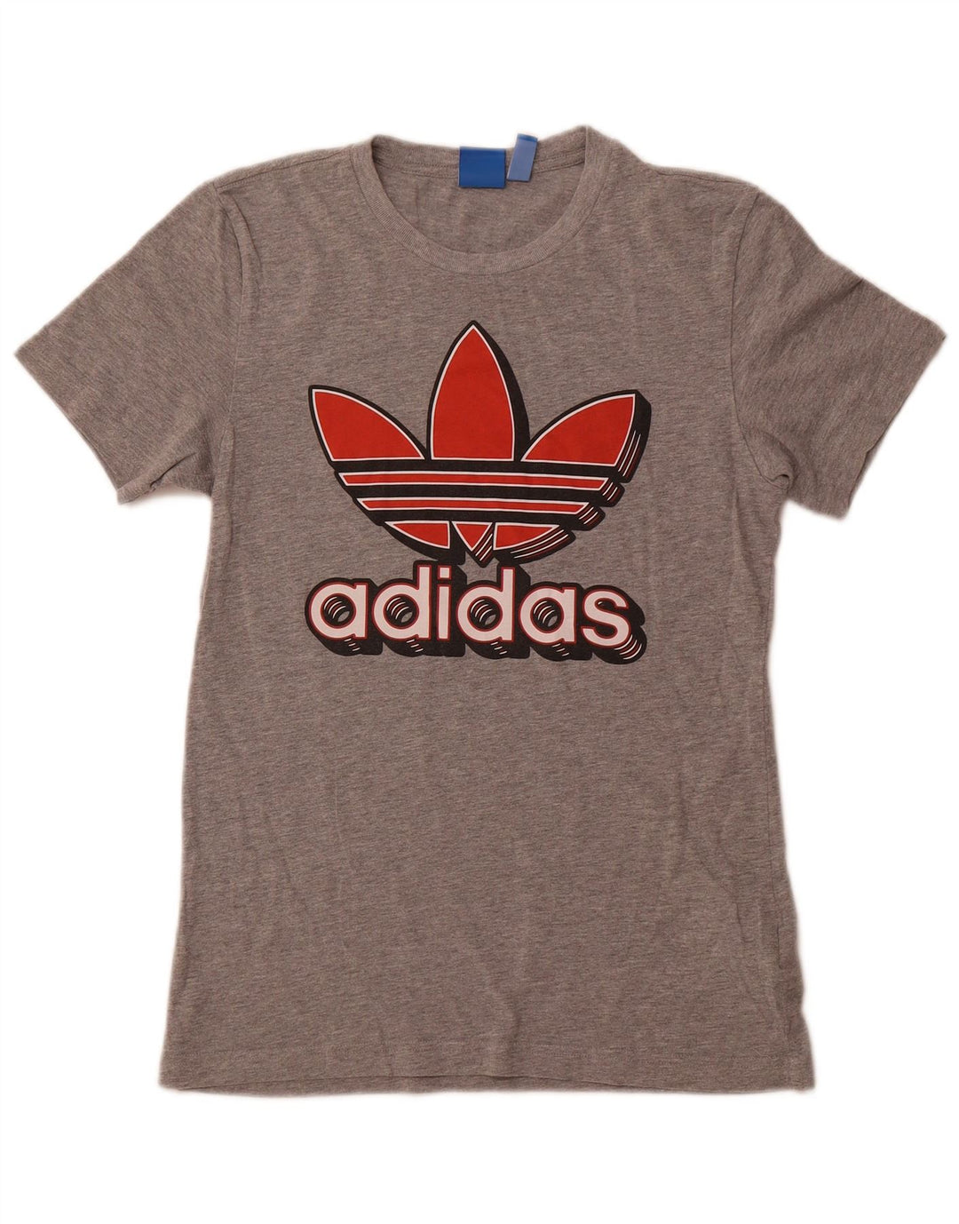 Tricou grafic ADIDAS pentru femei Top UK 10 mic, gri bumbac cu pete