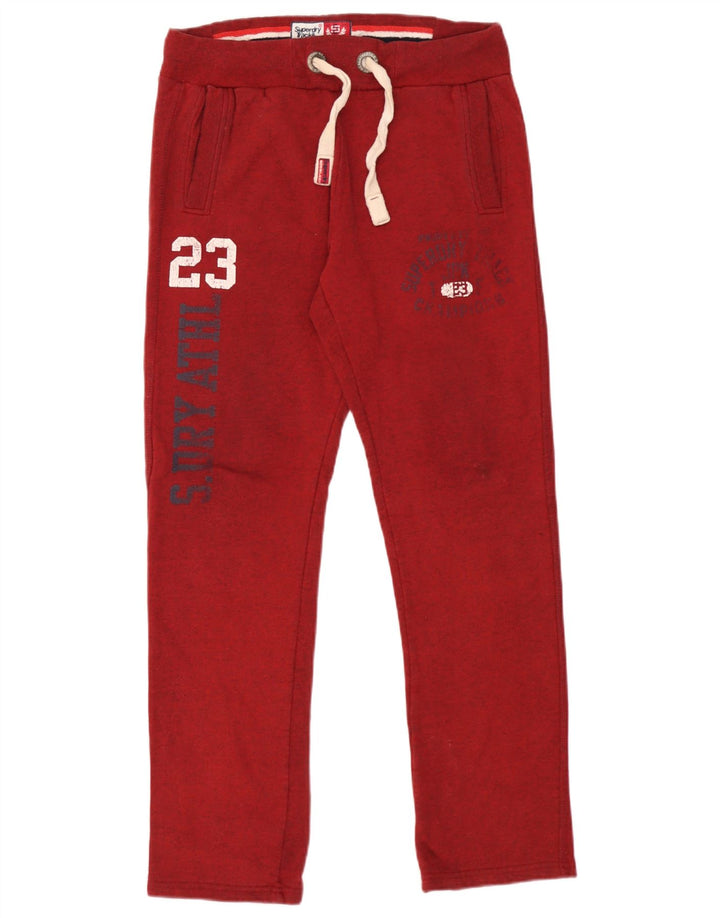 Pantaloni de trening grafic Superdry pentru bărbați, bumbac roșu mic