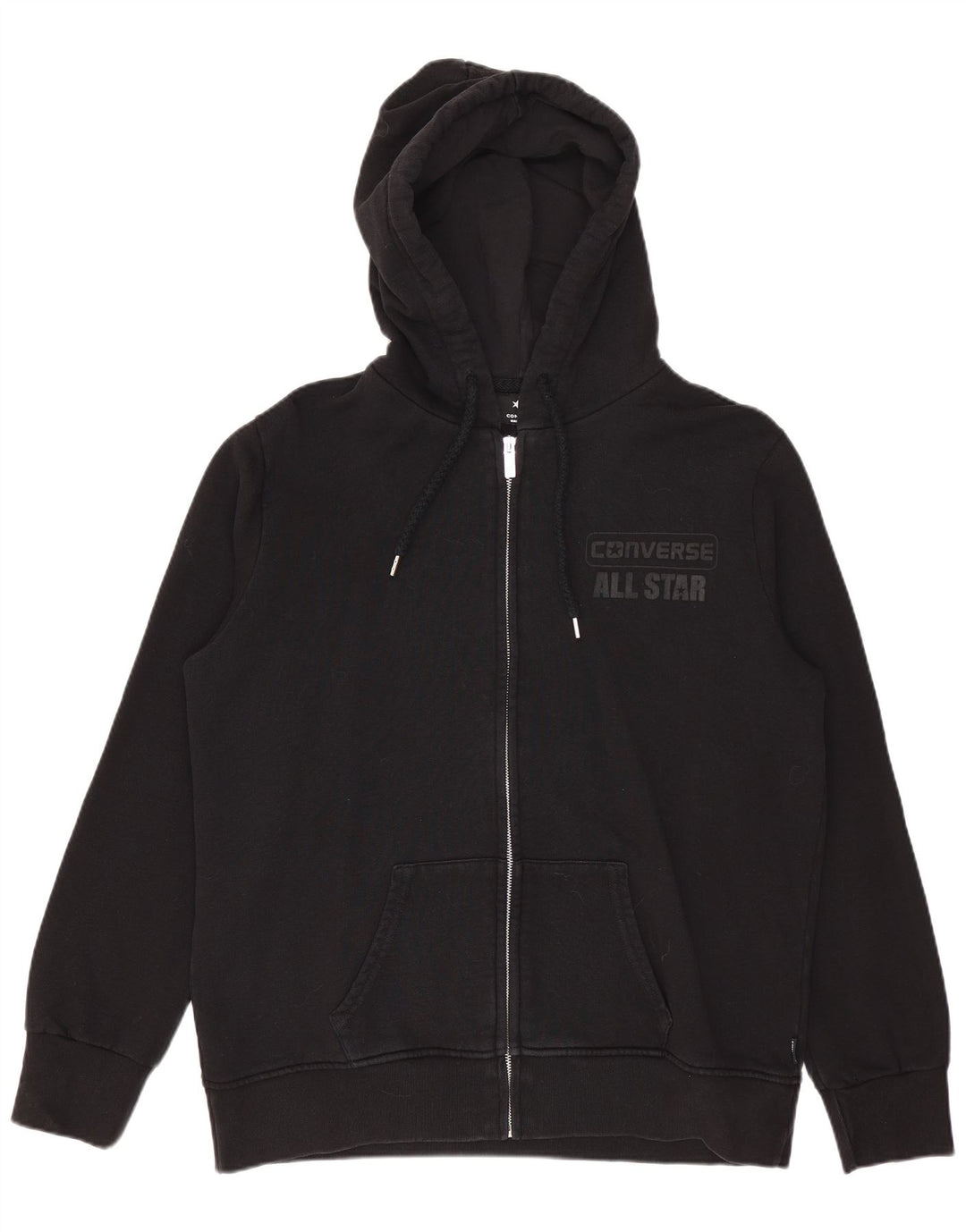 Pulover pentru bărbați Converse Graphic Zip, bumbac mediu negru