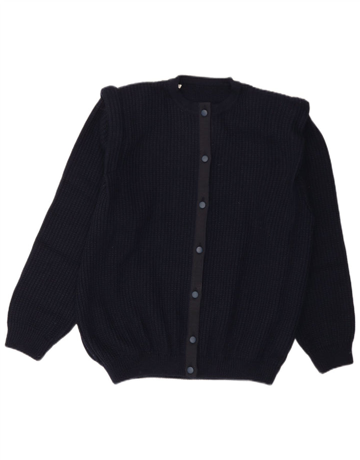 Cardigan Vintage pentru bărbați, lână mare, albastru