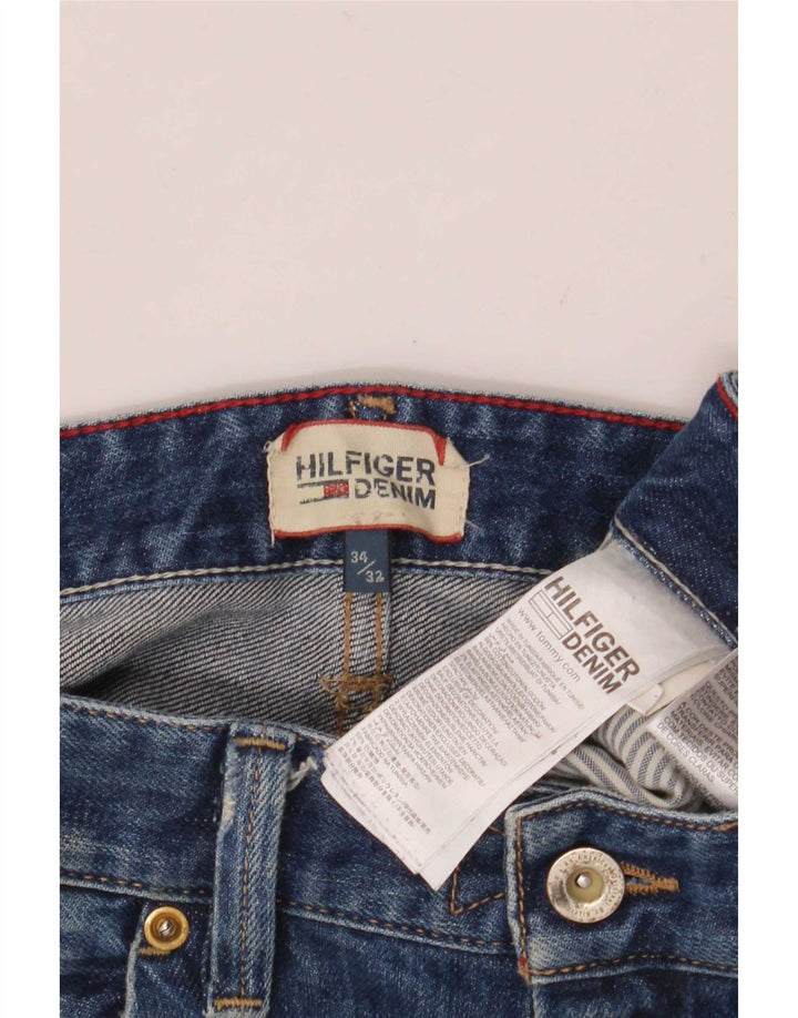 Blugi subțiri învechiți pentru bărbați Tommy Hilfiger L34 L32 Bumbac albastru