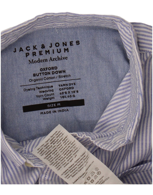 Cămașă Oxford Jack & Jones pentru bărbați, bumbac cu dungi albastre medii