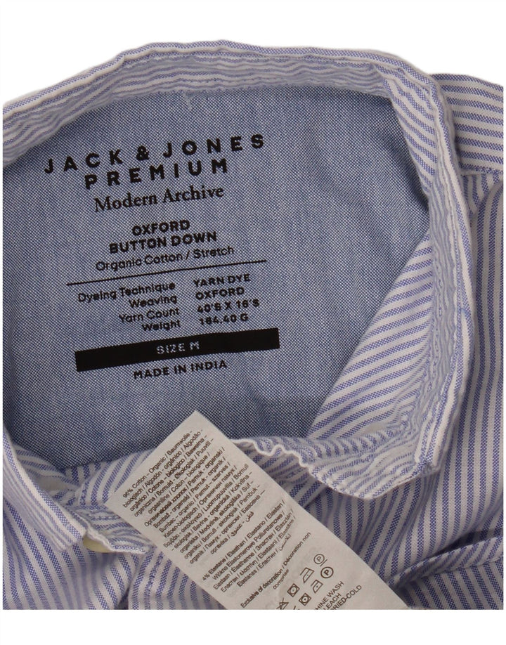 Cămașă Oxford Jack & Jones pentru bărbați, bumbac cu dungi albastre medii