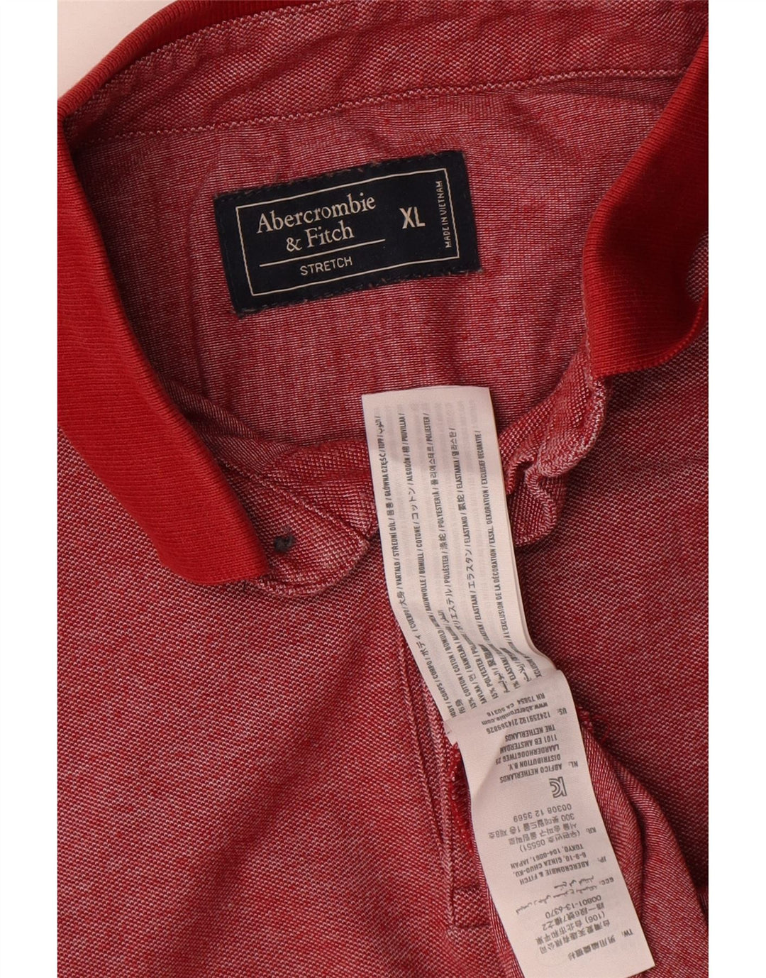 Tricou polo Abercrombie & Fitch pentru bărbați XL poliester roșu
