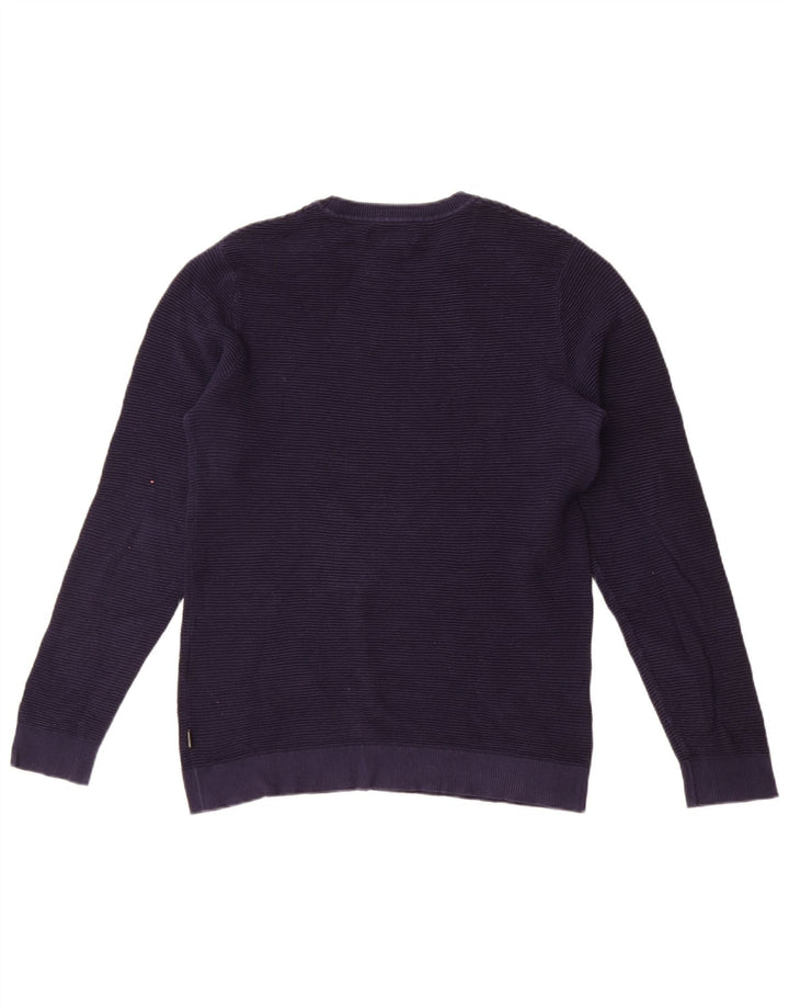 Pulover Jack & Jones pentru bărbați, cu gât crew, bumbac mare, albastru