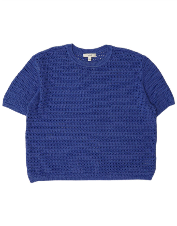 Pulover pentru femei Marks & Spencer cu decolteu triplu UK 16 Large Blue