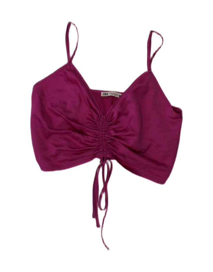 Top Crop pentru Damă Zara Mic Violet Poliester