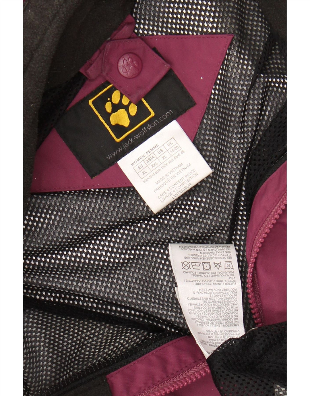 JACK WOLFSKIN Jachetă de ploaie supradimensionată pentru femei UK 18/20 XL Burgundia