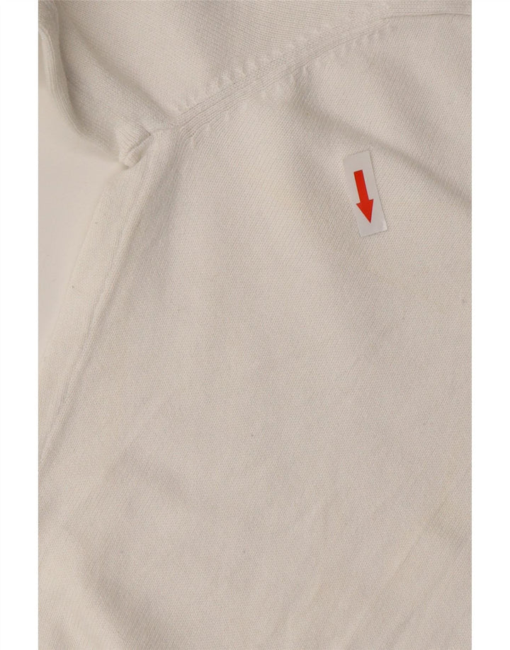 ARMANI EXCHANGE Pulover pentru bărbați cu gât roșu din bumbac alb mare