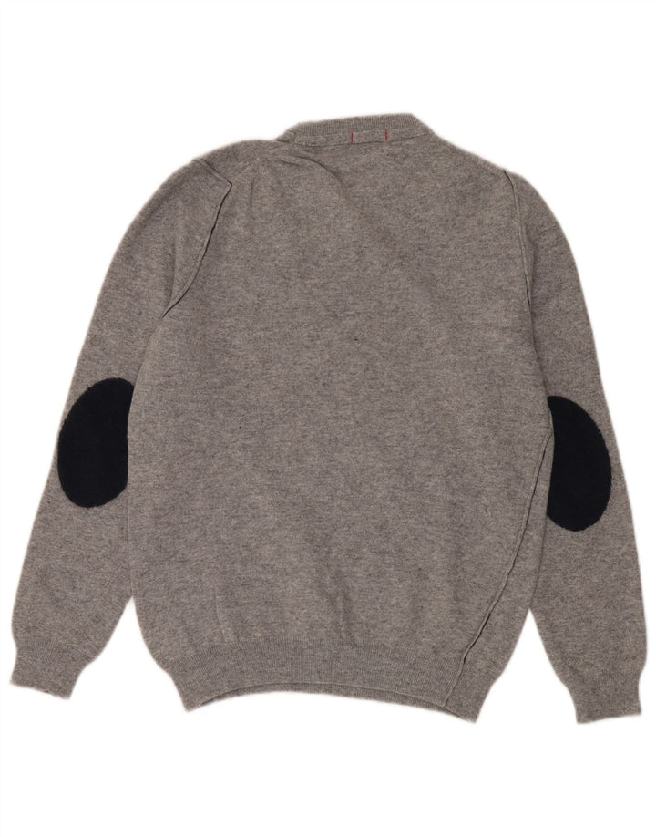 Woolrich Pulover cu gât roșu pentru femei UK 16 Lână mare, gri