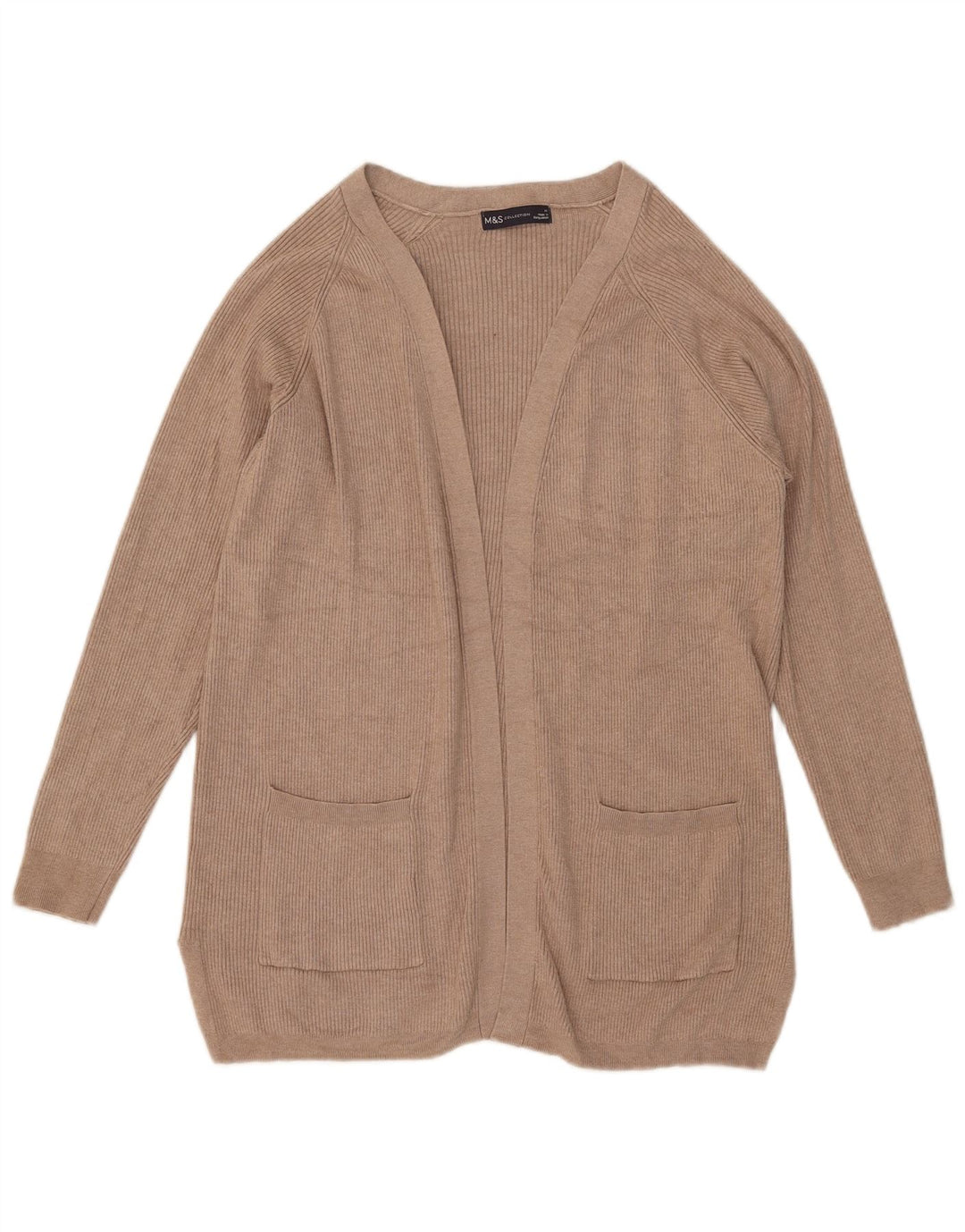 Pulover cardigan deschis pentru femei Marks & Spencer UK 14 Medium Beige Viscose