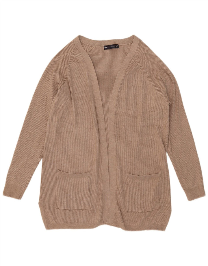 Pulover cardigan deschis pentru femei Marks & Spencer UK 14 Medium Beige Viscose