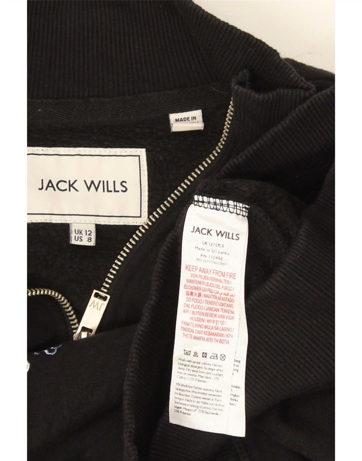 Pulover pentru femei Jack Wills cu grafic supradimensionat UK 12 Medium Negru