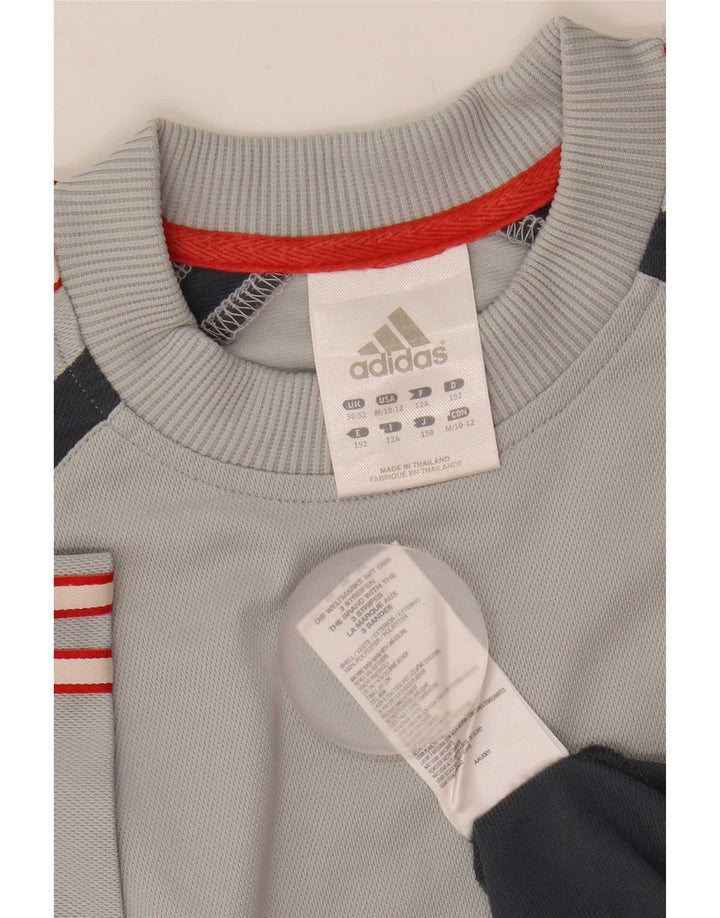 Tricou pentru băieți Adidas Top 11-12 ani Gri poliester color bloc