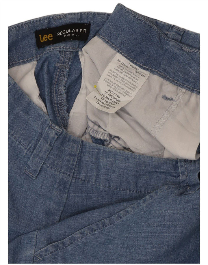 Pantaloni scurți casual LEE pentru femei, cu talie medie, cu talie medie US 16 2XL W36, bumbac albastru