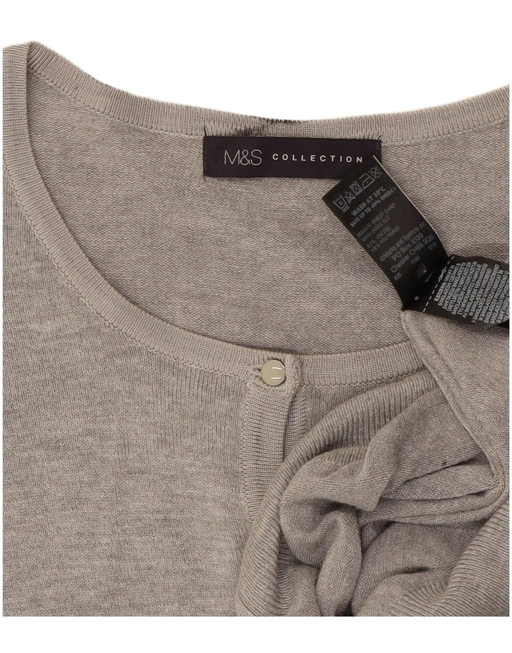 Pulover cardigan pentru femei Marks & Spencer UK 16 mare, gri, viscoză cu pături