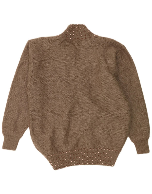 FLORENTIA Pulover cardigan supradimensionat pentru femei UK 14 Medium Brown Spotted