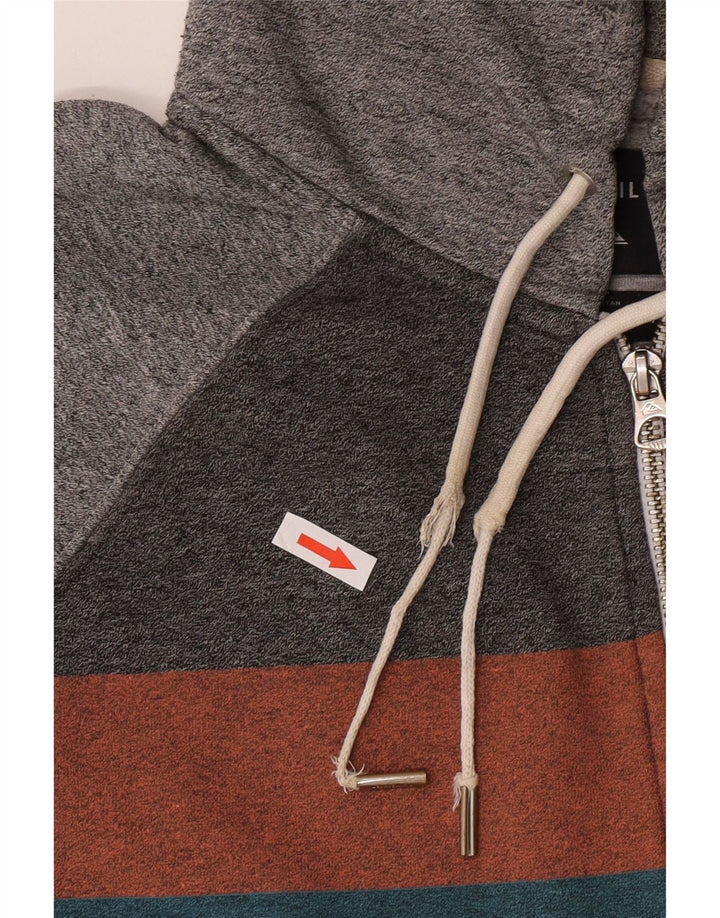 Pulover QUIKSILVER pentru bărbați, cu fermoar, din bumbac color bloc, gri mediu