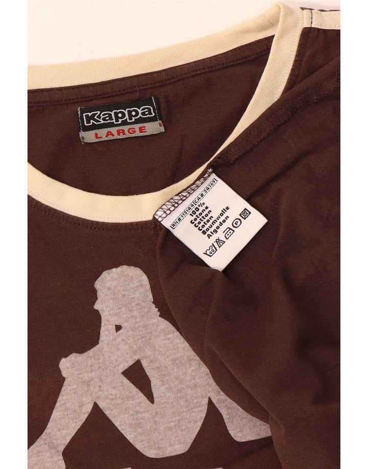 Tricou grafic pentru bărbați Kappa Top mare din bumbac maro